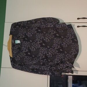 Size XL Petite XLP Stitch Fix "Paper Moon" Tie-Sleeve Blouse New W/Tags Black